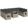 Image de vidaXL - 10-delige - Loungeset - met - kussens - poly - rattan - lichtgrijs