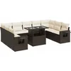 Image de vidaXL - 10-delige - Loungeset - met - kussens - poly - rattan - bruin