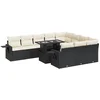 Image de vidaXL - 11-delige - Loungeset - met - kussens - poly - rattan - zwart