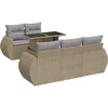 Image de vidaXL - 6-delige - Loungeset - met - kussens - poly - rattan - beige