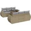 Image de vidaXL - 7-delige - Loungeset - met - kussens - poly - rattan - beige
