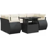 Image de vidaXL - 7-delige - Loungeset - met - kussens - poly - rattan - zwart