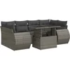 Image de vidaXL - 7-delige - Loungeset - met - kussens - poly - rattan - grijs