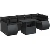 Image de vidaXL - 8-delige - Loungeset - met - kussens - poly - rattan - zwart