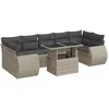 Image de vidaXL - 8-delige - Loungeset - met - kussens - poly - rattan - lichtgrijs
