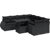 Image de vidaXL - 9-delige - Loungeset - met - kussens - poly - rattan - zwart