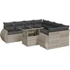 Image de vidaXL - 9-delige - Loungeset - met - kussens - poly - rattan - lichtgrijs