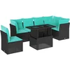 Image de vidaXL - 6-delige - Loungeset - met - kussens - poly - rattan - zwart