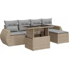 Image de vidaXL - 6-delige - Loungeset - met - kussens - poly - rattan - beige