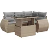 Image de vidaXL - 5-delige - Loungeset - met - kussens - poly - rattan - beige