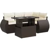 Image de vidaXL - 5-delige - Loungeset - met - kussens - poly - rattan - bruin