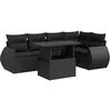Image de vidaXL - 6-delige - Loungeset - met - kussens - poly - rattan - zwart