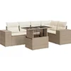 Image de vidaXL - 6-delige - Loungeset - met - kussens - poly - rattan - beige