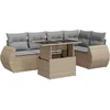 Image de vidaXL - 6-delige - Loungeset - met - kussens - poly - rattan - beige