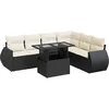 Image de vidaXL - 7-delige - Loungeset - met - kussens - poly - rattan - zwart