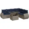 Image de vidaXL - 7-delige - Loungeset - met - kussens - poly - rattan - acacia - grijs