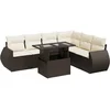 Image de vidaXL - 7-delige - Loungeset - met - kussens - poly - rattan - bruin