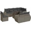 Image de vidaXL - 9-delige - Loungeset - met - kussens - poly - rattan - grijs