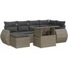 Image de vidaXL - 7-delige - Loungeset - met - kussens - poly - rattan - grijs