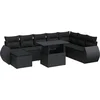 Image de vidaXL - 9-delige - Loungeset - met - kussens - poly - rattan - zwart