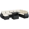 Image de vidaXL - 9-delige - Loungeset - met - kussens - poly - rattan - zwart