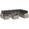 Image de vidaXL - 9-delige - Loungeset - met - kussens - poly - rattan - lichtgrijs