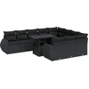 Image de vidaXL - 11-delige - Loungeset - met - kussens - poly - rattan - zwart