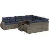 Image de vidaXL - 11-delige - Loungeset - met - kussens - poly - rattan - acacia - grijs
