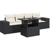Image de vidaXL - 5-delige - Loungeset - met - kussens - poly - rattan - zwart