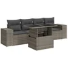 Image de vidaXL - 5-delige - Loungeset - met - kussens - poly - rattan - grijs