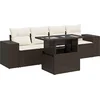 Image de vidaXL - 5-delige - Loungeset - met - kussens - poly - rattan - bruin