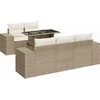 Image de vidaXL - 6-delige - Loungeset - met - kussens - poly - rattan - beige