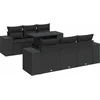 Image de vidaXL - 7-delige - Loungeset - met - kussens - poly - rattan - zwart