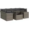 Image de vidaXL - 7-delige - Loungeset - met - kussens - poly - rattan - grijs