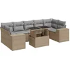 Image de vidaXL - 8-delige - Loungeset - met - kussens - poly - rattan - beige