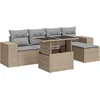 Image de vidaXL - 6-delige - Loungeset - met - kussens - poly - rattan - beige