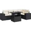 Image de vidaXL - 6-delige - Loungeset - met - kussens - poly - rattan - zwart