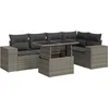 Image de vidaXL - 6-delige - Loungeset - met - kussens - poly - rattan - grijs