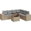 Image de vidaXL - 7-delige - Loungeset - met - kussens - poly - rattan - beige