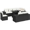 Image de vidaXL - 9-delige - Loungeset - met - kussens - poly - rattan - zwart