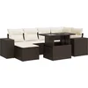 Image de vidaXL - 7-delige - Loungeset - met - kussens - poly - rattan - bruin