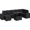 Image de vidaXL - 8-delige - Loungeset - met - kussens - poly - rattan - zwart