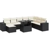 Image de vidaXL - 9-delige - Loungeset - met - kussens - poly - rattan - zwart