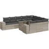 Image de vidaXL - 11-delige - Loungeset - met - kussens - poly - rattan - lichtgrijs