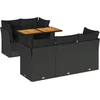 Image de vidaXL - 6-delige - Loungeset - met - kussens - poly - rattan - zwart