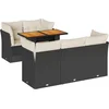 Image de vidaXL - 6-delige - Loungeset - met - kussens - poly - rattan - zwart