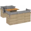 Image de vidaXL - 6-delige - Loungeset - met - kussens - poly - rattan - beige