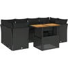 Image de vidaXL - 7-delige - Loungeset - met - kussens - poly - rattan - zwart