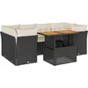 Image de vidaXL - 7-delige - Loungeset - met - kussens - poly - rattan - zwart