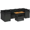 Image de vidaXL - 8-delige - Loungeset - met - kussens - poly - rattan - zwart